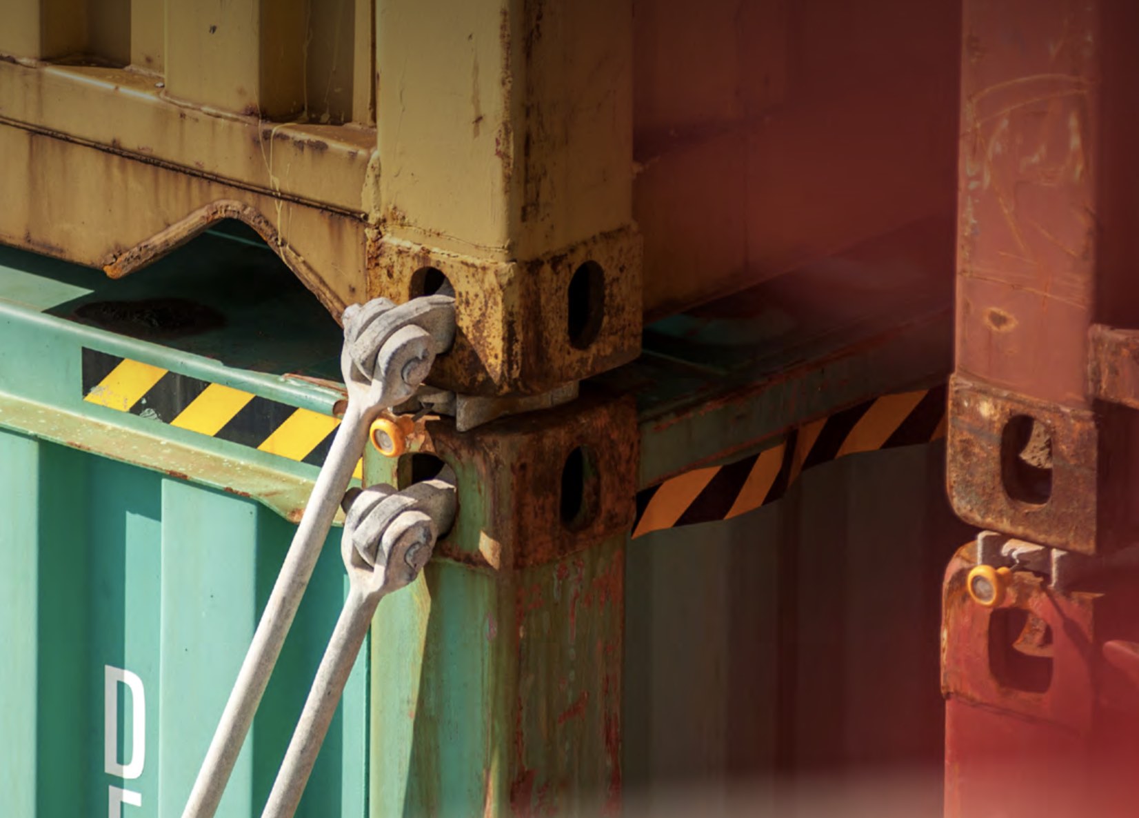 Een close-up van zware machines.